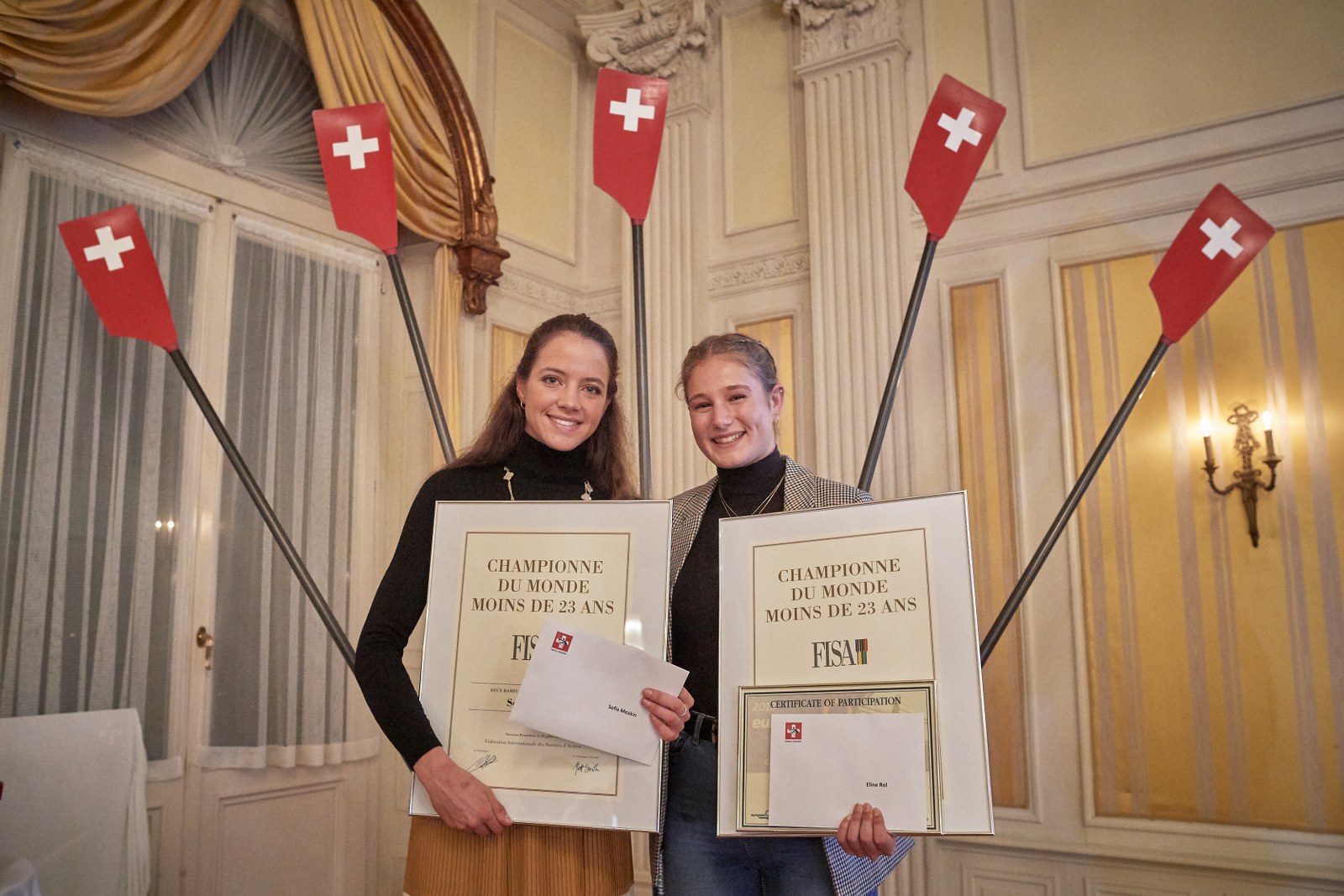 Sofia Meakin (CA Vésenaz) und Eline Rol (SN Genève) gewannen an der U23-WM in Sarasota (USA) im Doppelzweier Leichtgewichte die Goldmedaille.